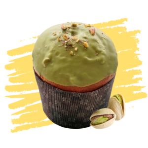 Panettone chocochips blanco con relleno de pistacho